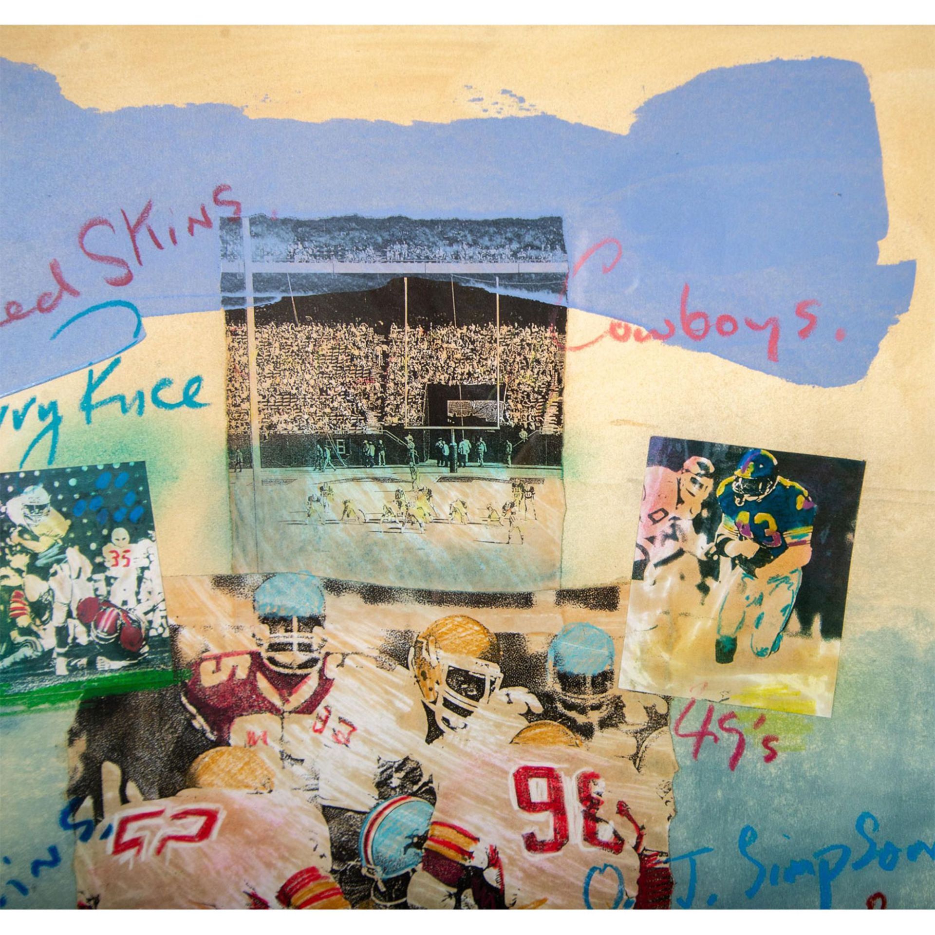 James Hussey (British b. 1949) Color Monoprint, Football II - Image 6 of 7