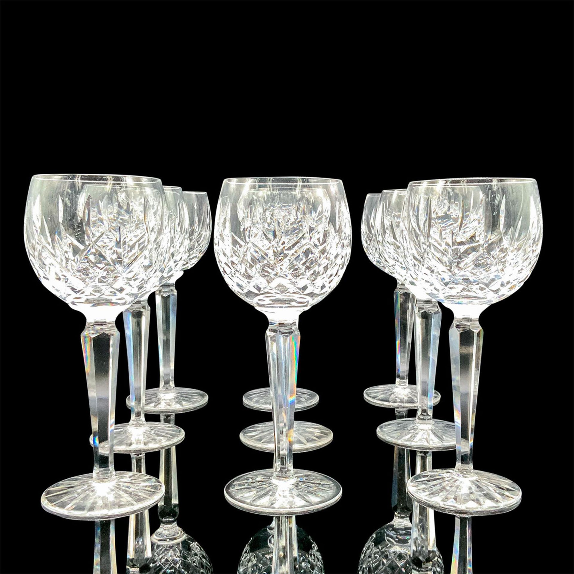 9pc Waterford Lismore Crystal Wine Glasses