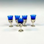 5pc USA Cobalt Blue Liqueur Glasses