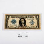 1923 One Dollar Silver Certificate Paper Money