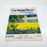 Original Vintage Miami Sheet Music, On Miami Shore