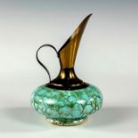 Unusual Delft Brass Spout Mid-Century Modern Ewer Vase