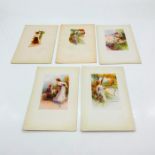 5pc Vintage Italian Postcards, Pleasing Comfort