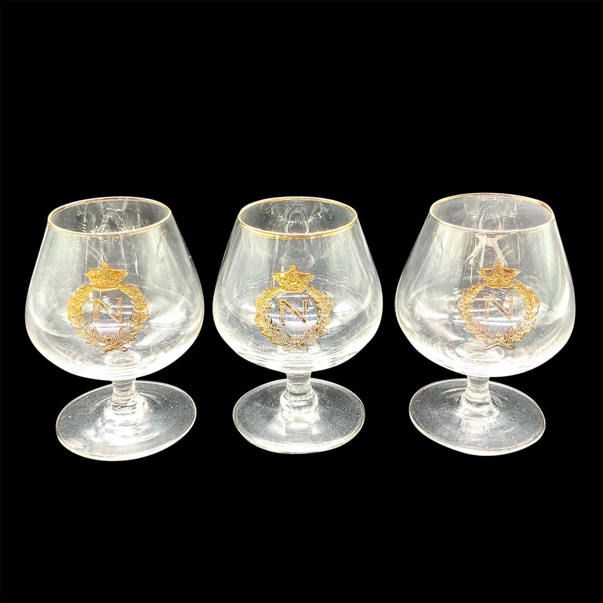 Trio Napoleon Glass Brandy Snifter Glasses