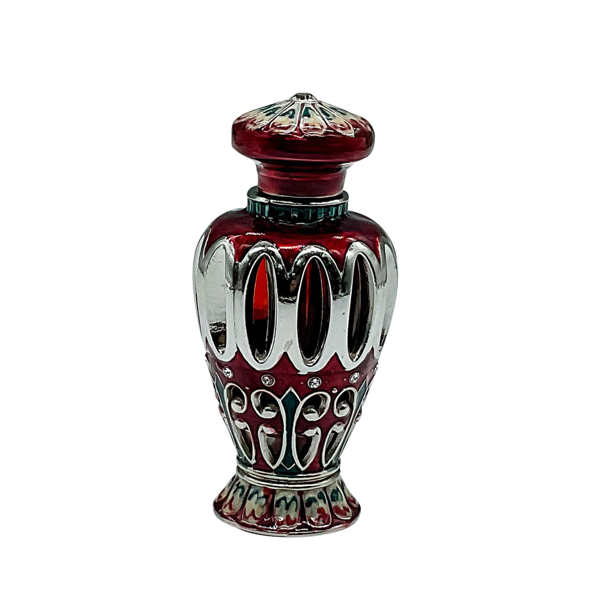 Vintage Middle Eastern Enamel Perfume Bottle with Stopper