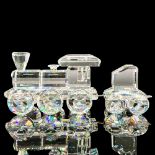 2pc Swarovski Crystal Figurines, Locomotive and Tender Car