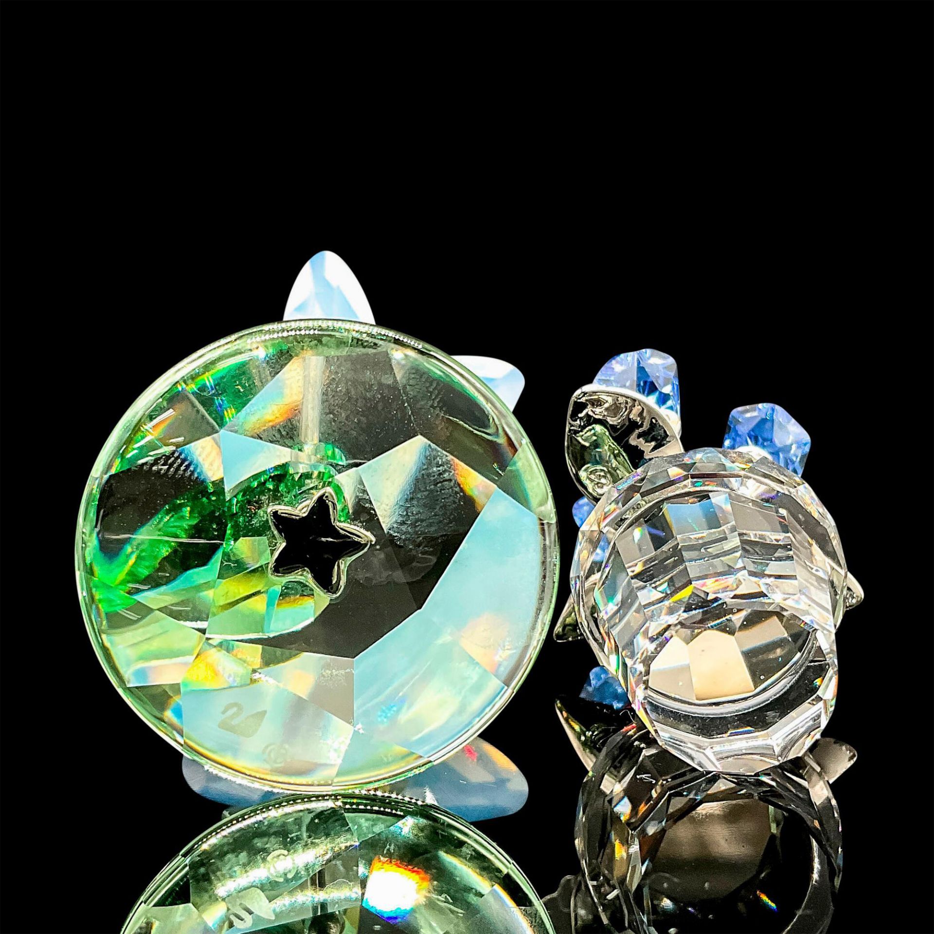 2pc Swarovski Crystal Flower Figurines - Bild 3 aus 3