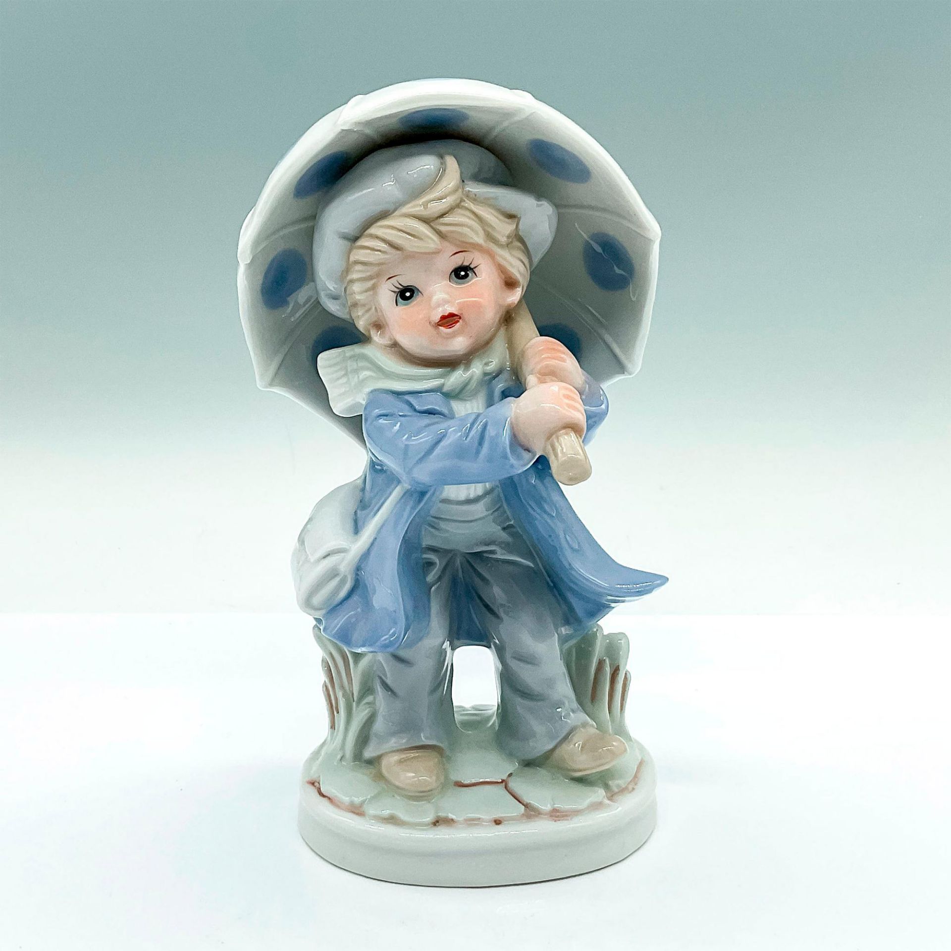 KPM Japan Porcelain Figurine, Boy with Umbrella