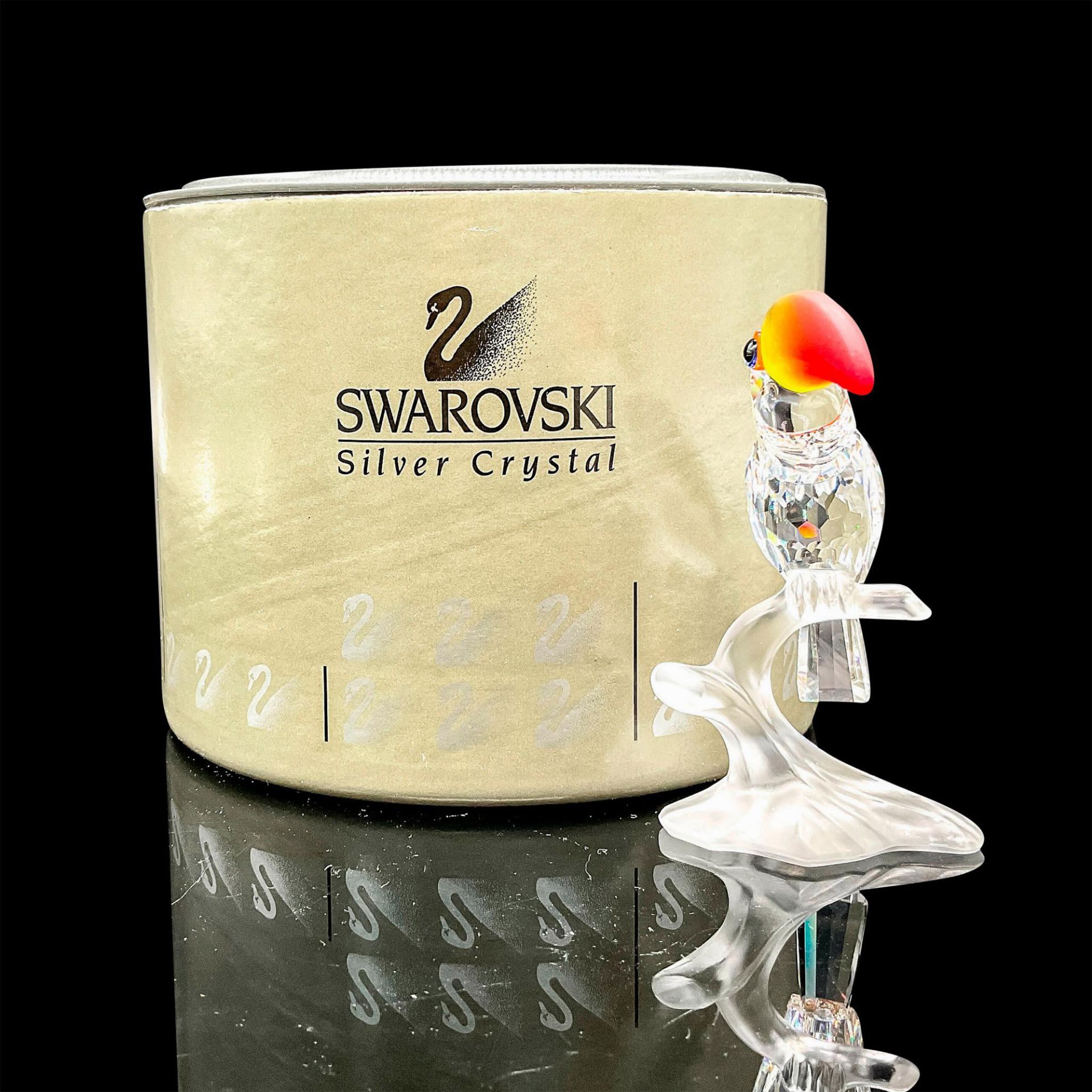 Toucan with Color Beak - Swarovski Silver Crystal Figurine - Image 2 of 4