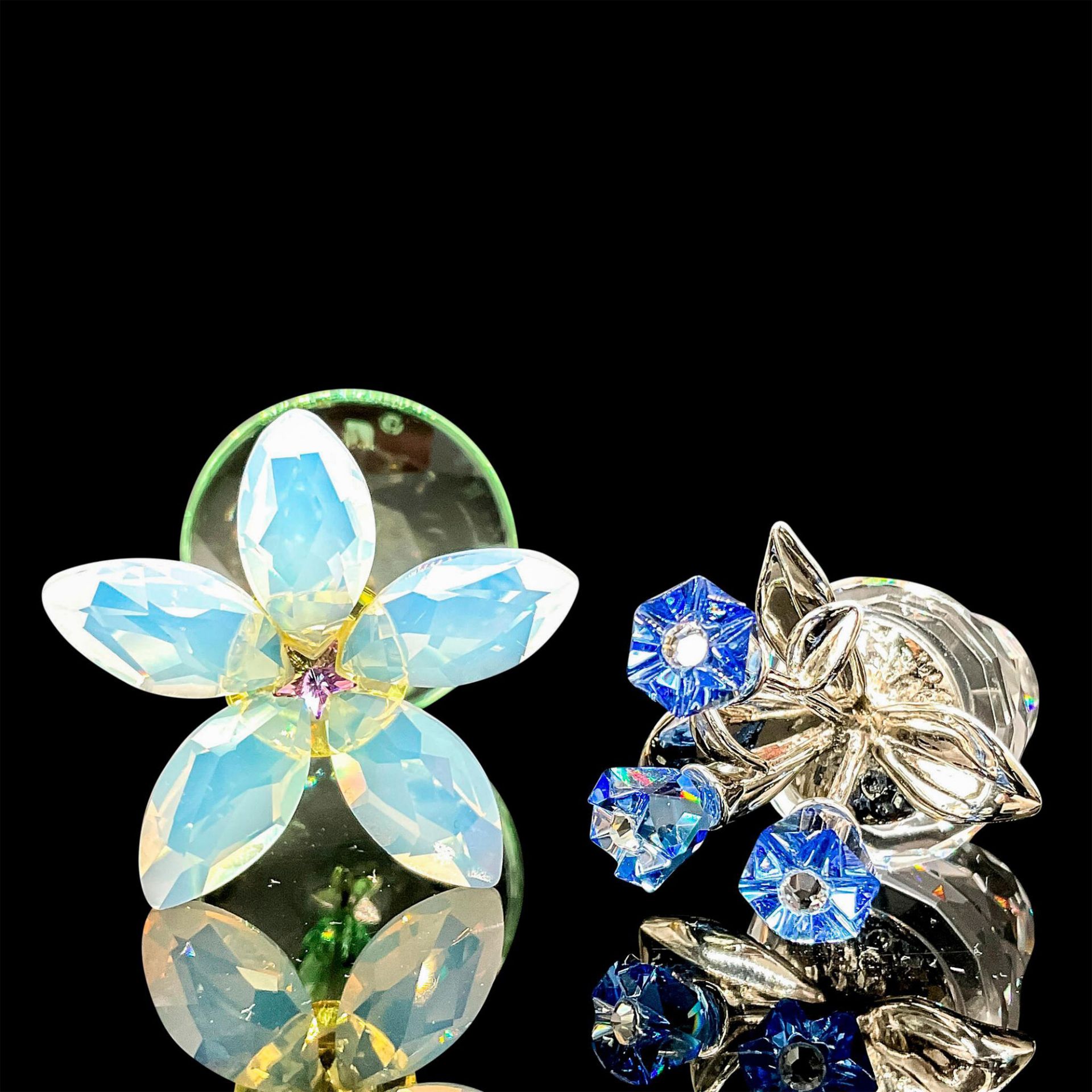 2pc Swarovski Crystal Flower Figurines - Bild 2 aus 3