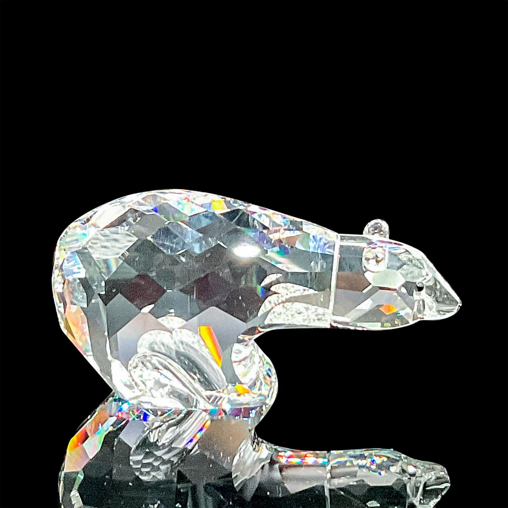 Signed Swarovski Silver Crystal Figurine, Polar Bear