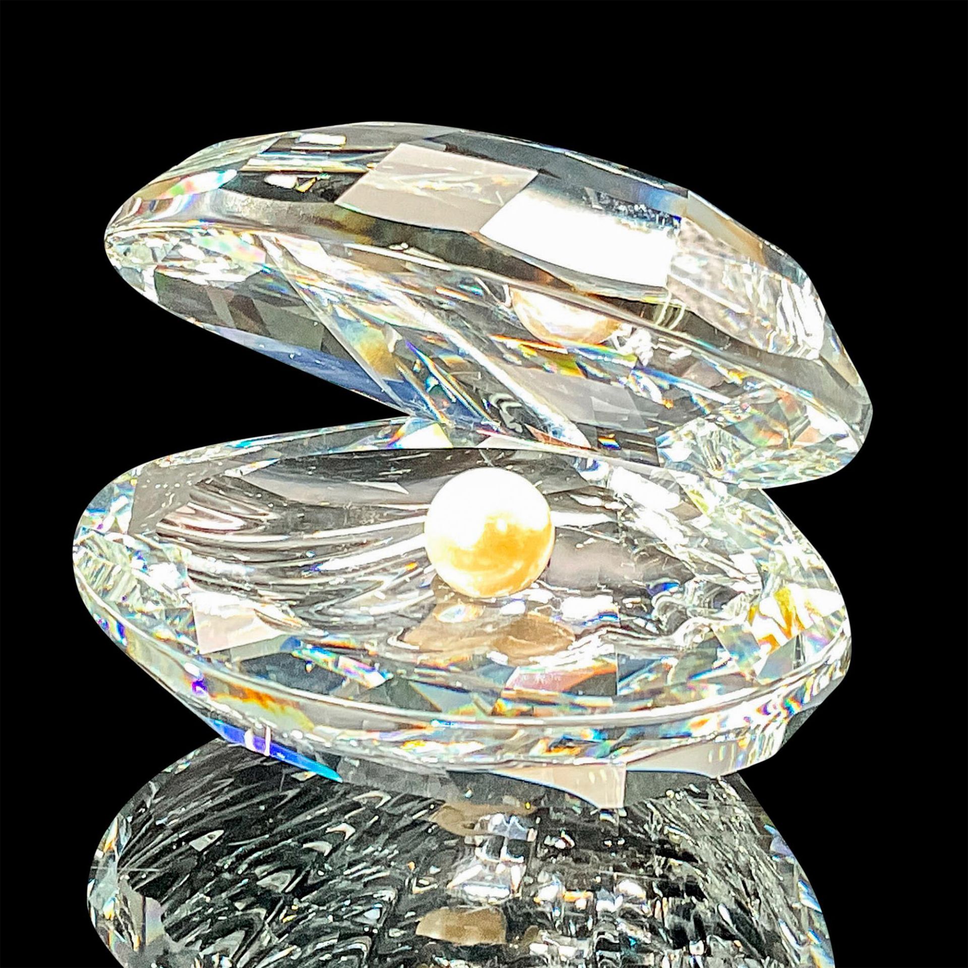 Swarovski Silver Crystal Figurine, Shell With Pearl