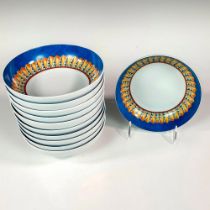 11pc Lalique Porcelain Coupe Cereal Bowl Set, Soleil