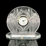 Lalique Crystal Mantel Clock, Iris