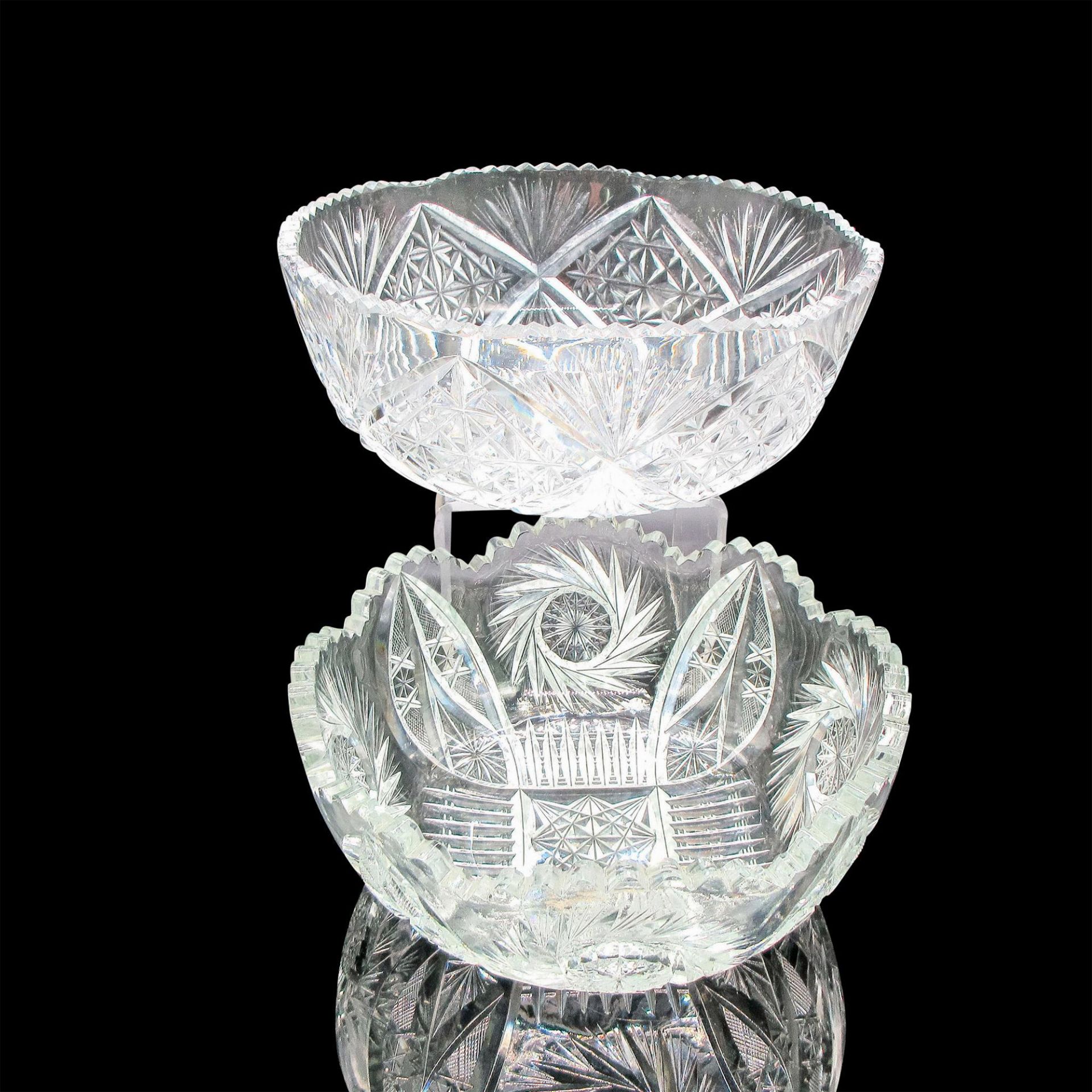2pc American Brilliant Cut Crystal Bowls - Image 2 of 3