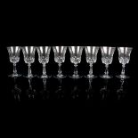 8pc Set of Val St. Lambert Crystal Wine Glasses