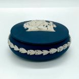 Wedgwood Blue Jasperware Box with Lid, Asclepius