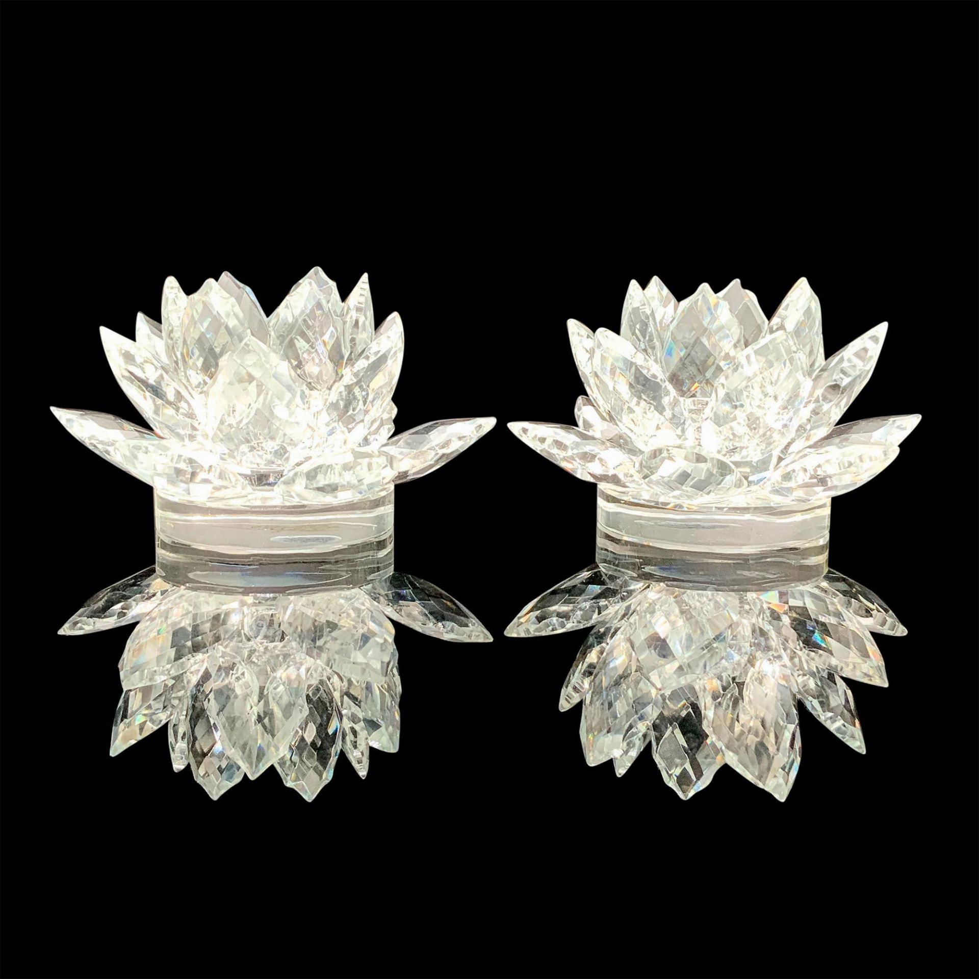 2pc Shannon Crystal Flower Candleholders