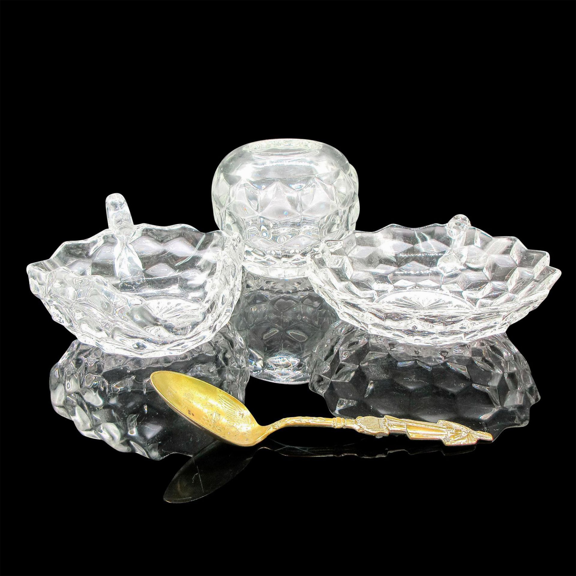 4pc Fostoria Glass Dishes, American Pattern