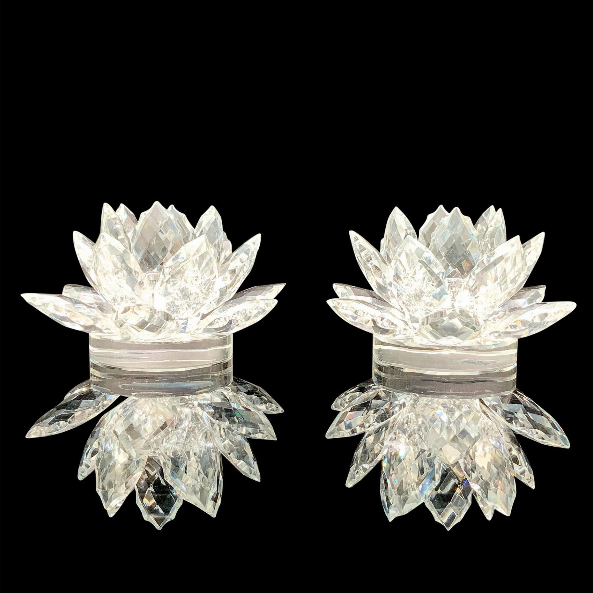 2pc Shannon Crystal Flower Candleholders - Image 2 of 3