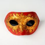 Venetian Domino Mask, Red and Gold