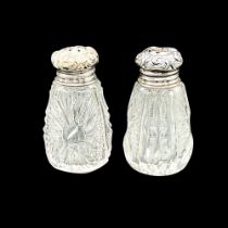 Pair of Sterling Silver and Glass Salt and Pepper Shakers