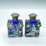 Pair of Czech Filigree Perfume Bottles