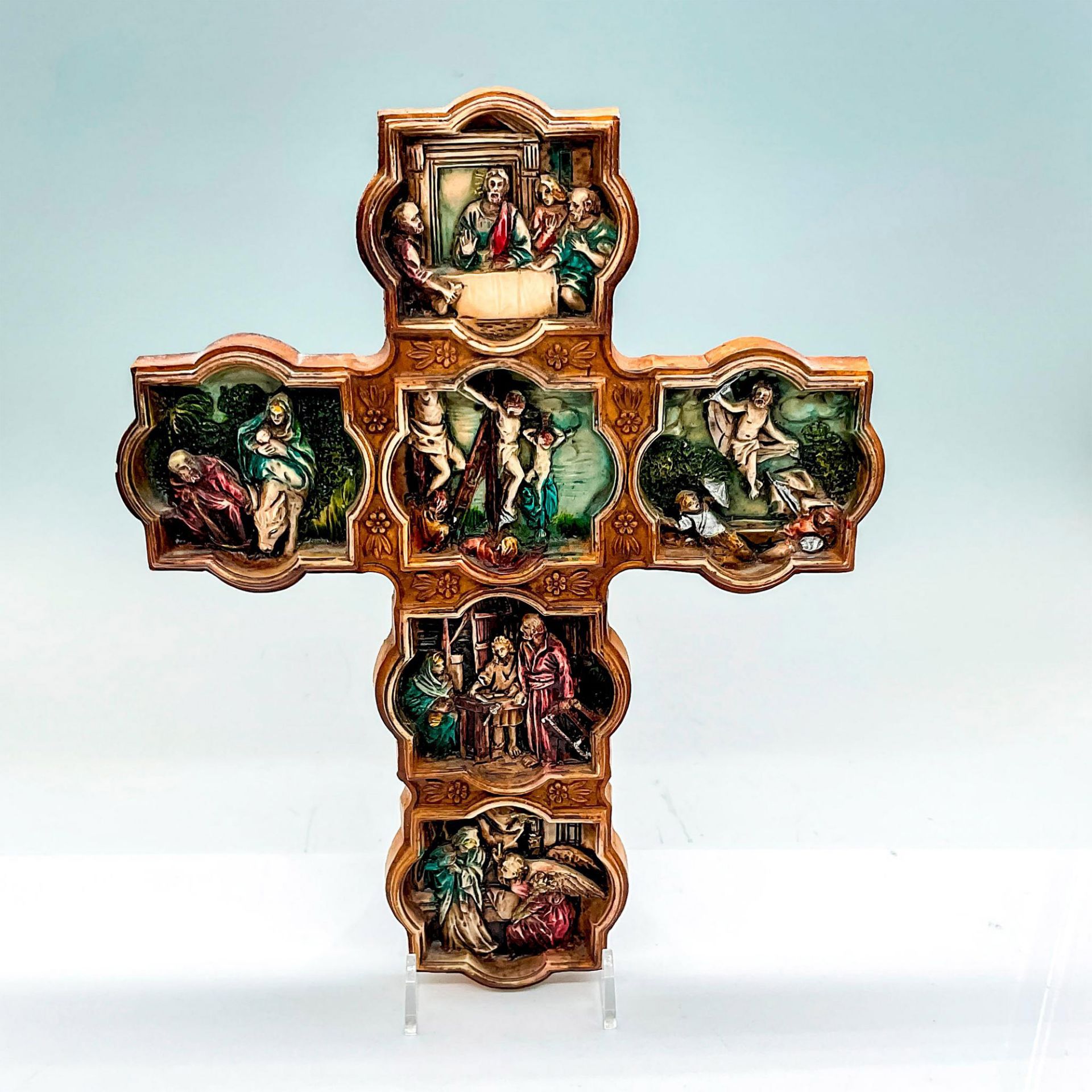 2pc Christian Crosses, The Life of Jesus - Image 2 of 5