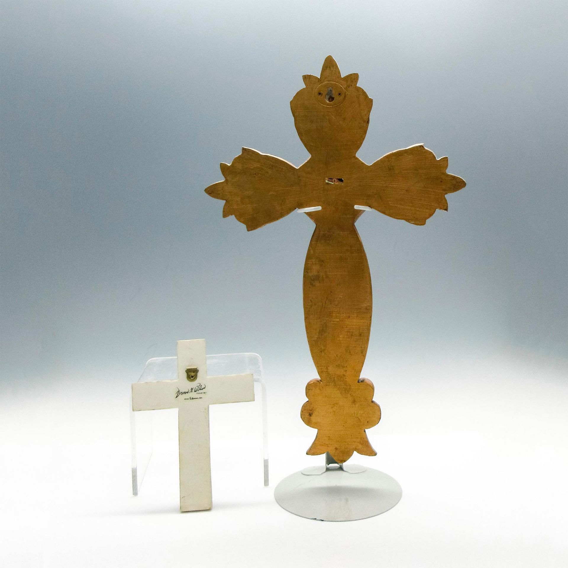 2pc Religious Ceramic and Resin Crosses - Image 2 of 2