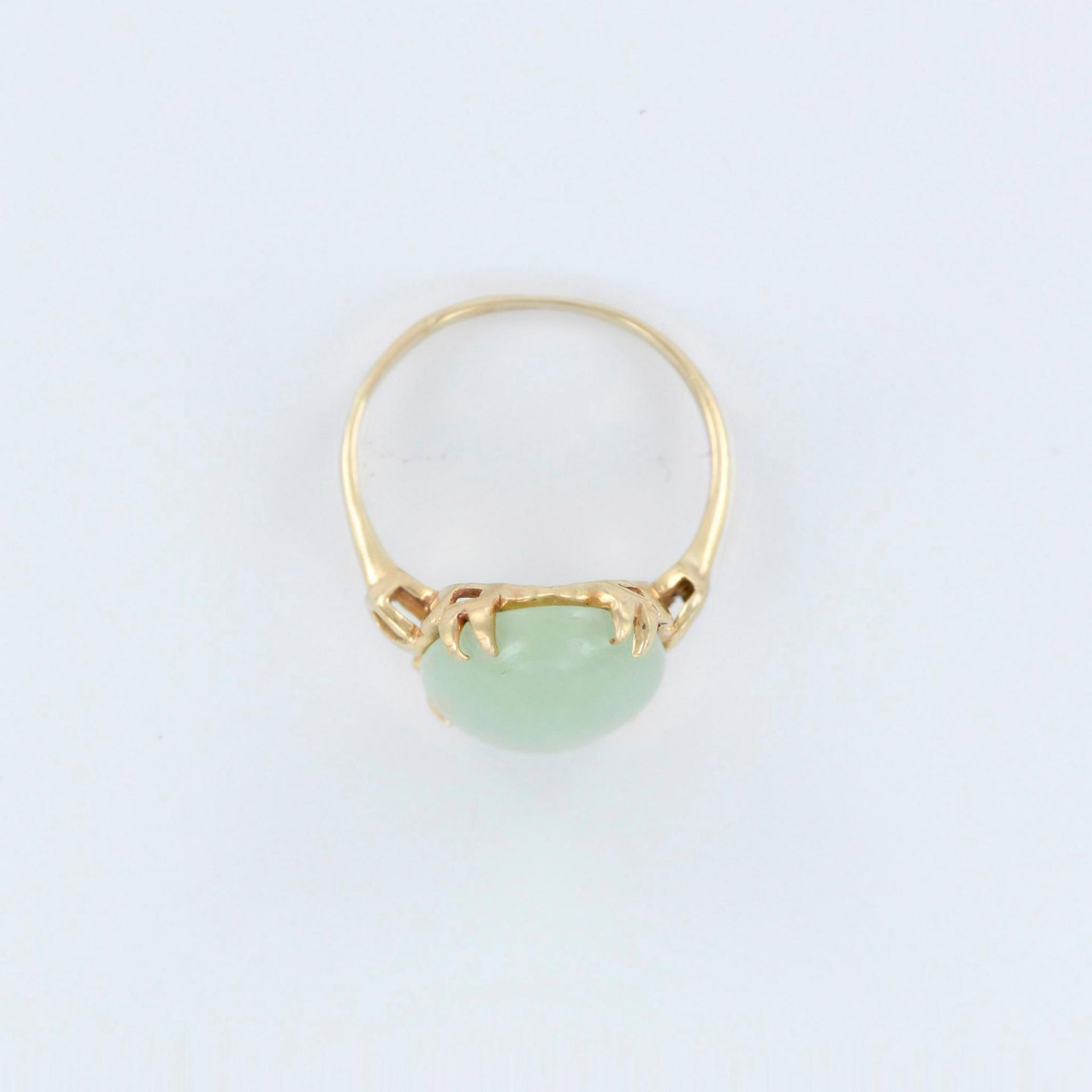 14K Yellow Gold Jade Ring - Image 5 of 6