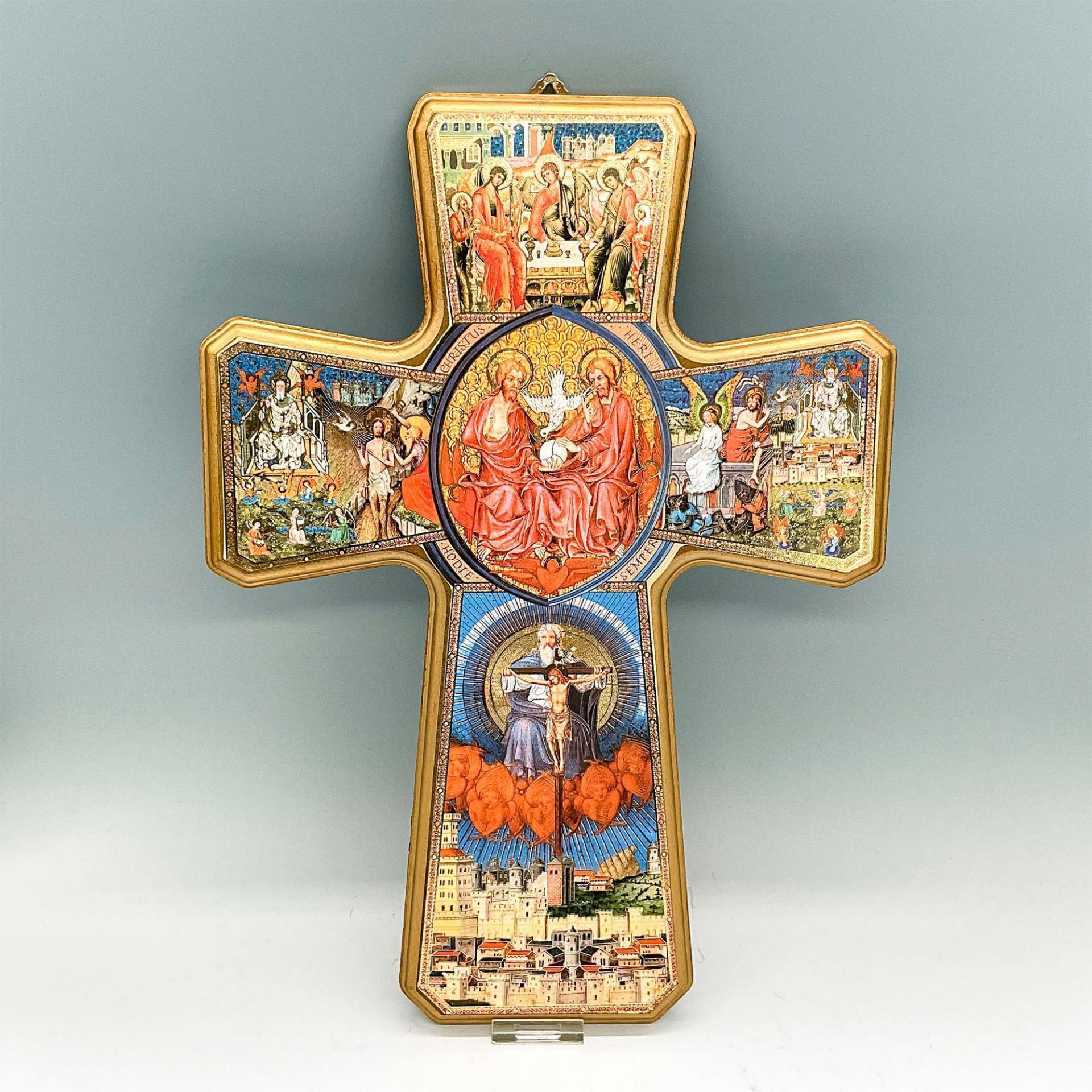 2pc Wood Icon Art Crosses, Images of Jesus - Image 4 of 5