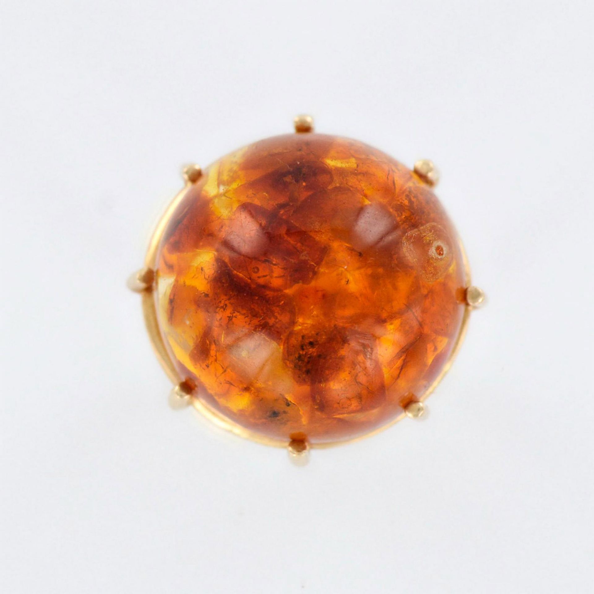 14K Yellow Gold and Amber Cocktail Ring - Image 5 of 6
