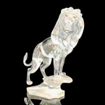 Swarovski Crystal Figurine, Lion Standing on Rock