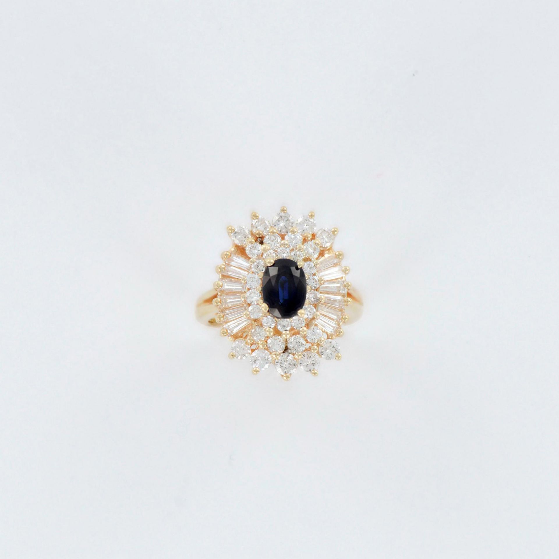 Harold Freeman 14K Yellow Gold, Sapphire, and Diamond Ring - Image 4 of 6