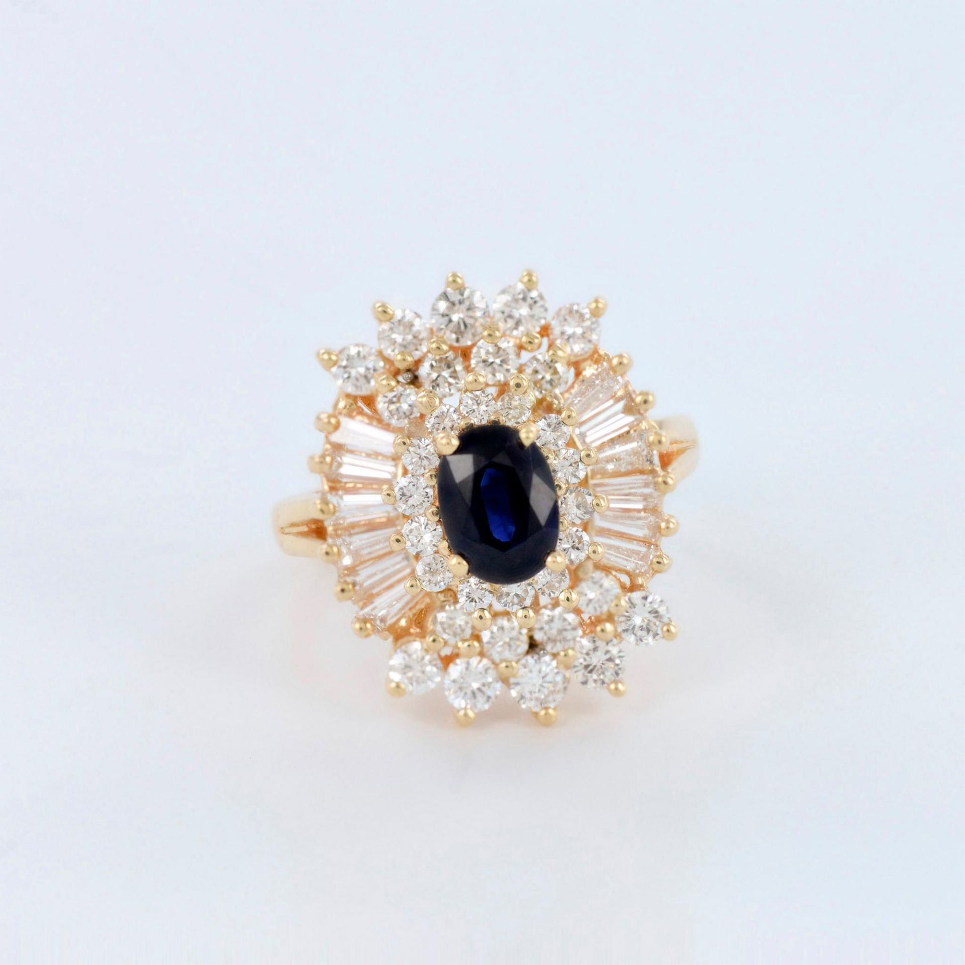 Harold Freeman 14K Yellow Gold, Sapphire, and Diamond Ring - Image 5 of 6