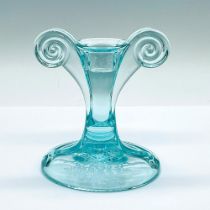 Vintage Fostoria Glass Blue June Scroll Candleholder