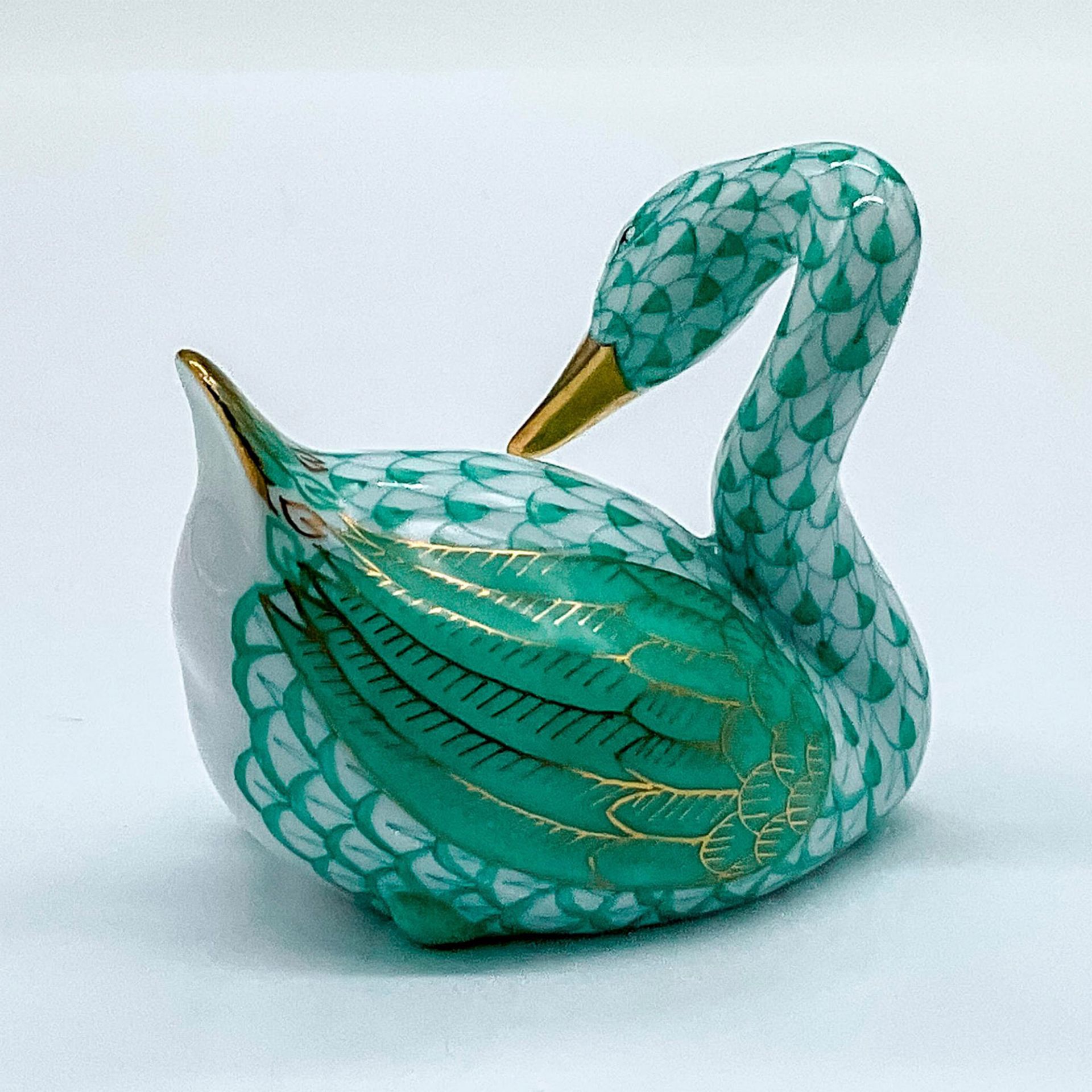 Herend Porcelain Green Figurine, Japanese Goose - Bild 3 aus 4