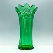 Emerald Colored Glass Trumpet Vase