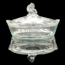 Heisey Orchid Queen Anne Floral Etched Covered Dish