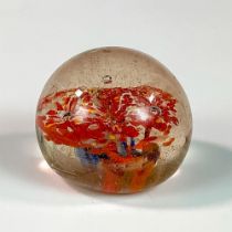 Vintage Art Glass Floral Paperweight