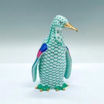 Herend Porcelain Green Figurine, Penguin