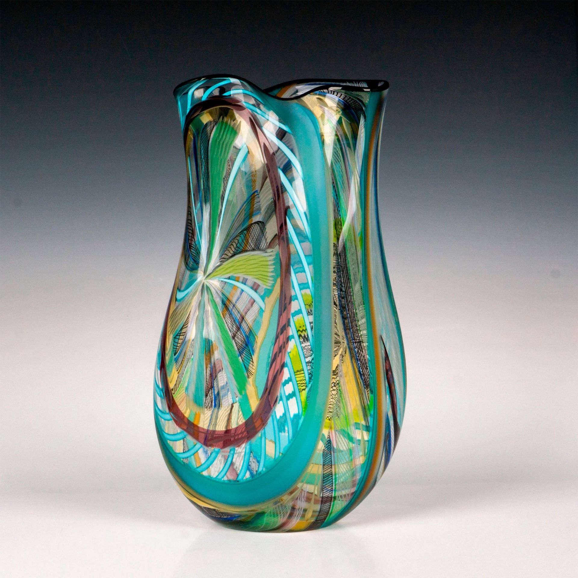 Rare Murano Glass Massimiliano Schiavon Vase, Signed - Image 2 of 4