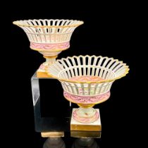 Pair KPM Porcelain Pedestal bowls, Flowers