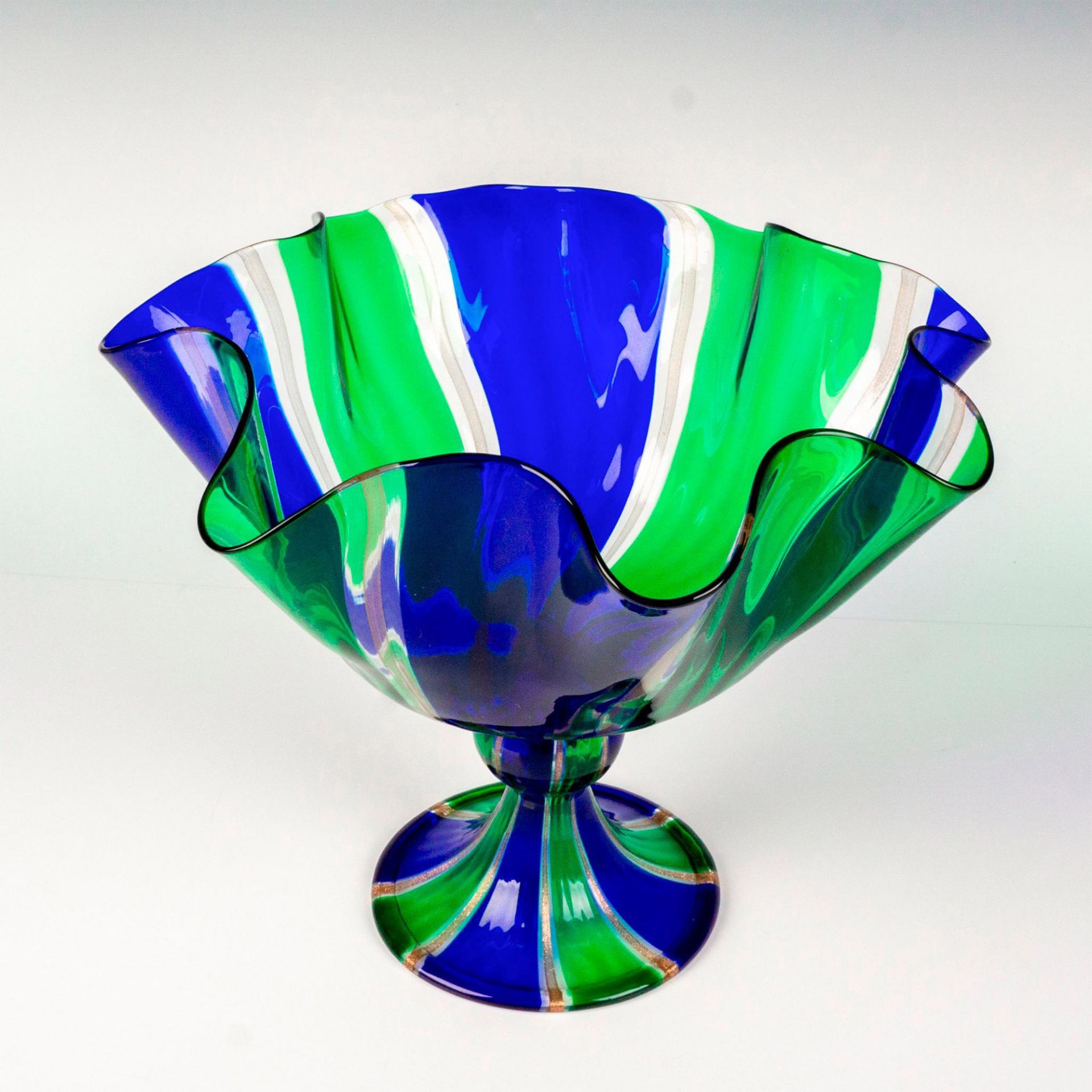 Murano Art Glass Footed Bowl, Cane - Image 2 of 3