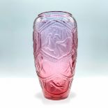 Lalique Rose Lilac Crystal Vase, Hesperides