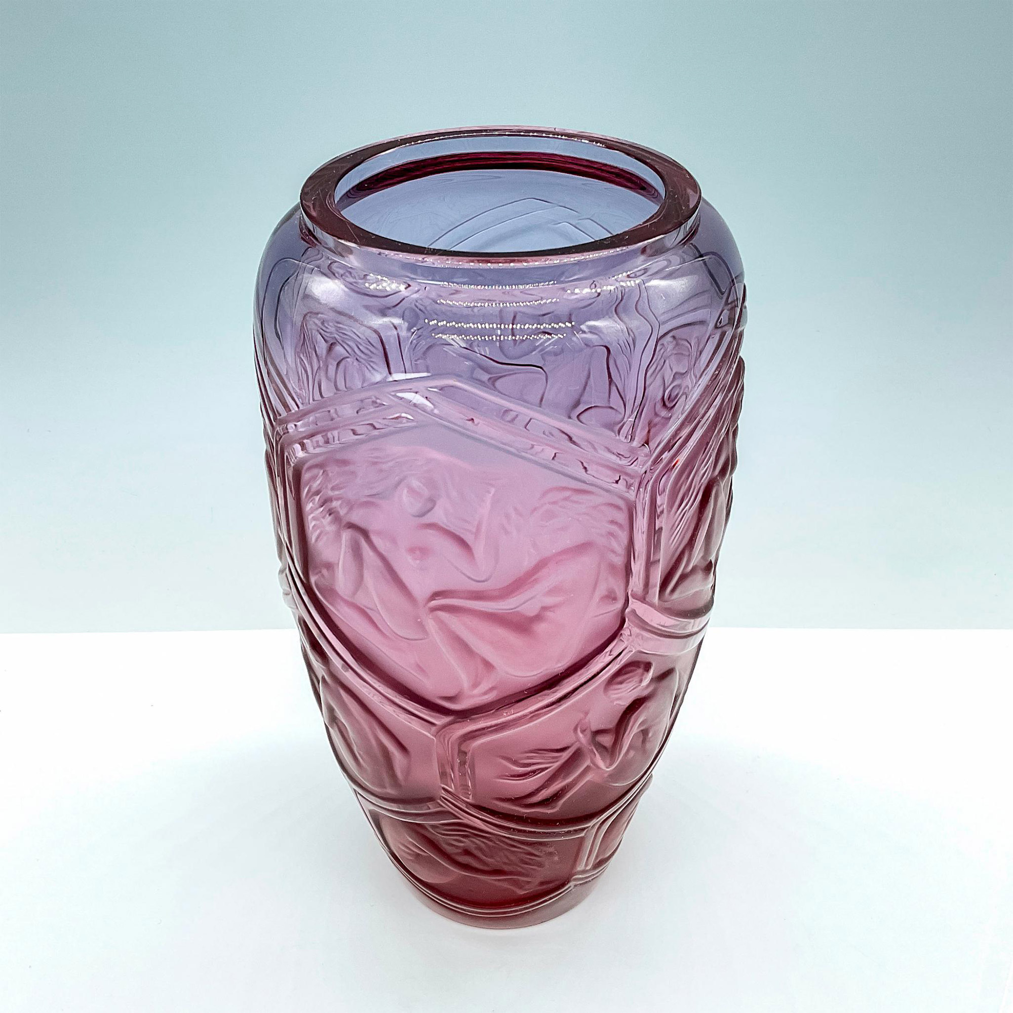 Lalique Rose Lilac Crystal Vase, Hesperides - Bild 2 aus 3