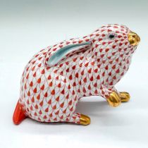 Herend Porcelain Red Figurine, Rabbit