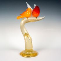 Murano Glass by Giuliano Tosi Sculpture, Birds on Branch