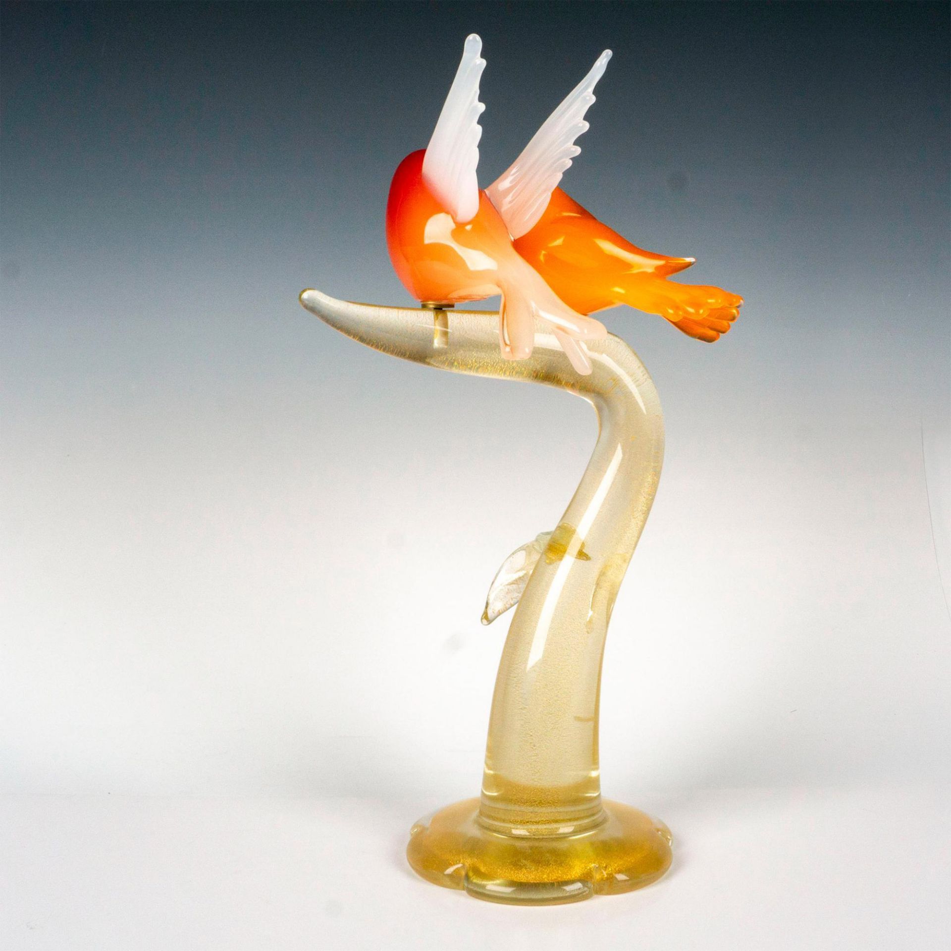 Murano Glass by Giuliano Tosi Sculpture, Birds on Branch - Image 3 of 5