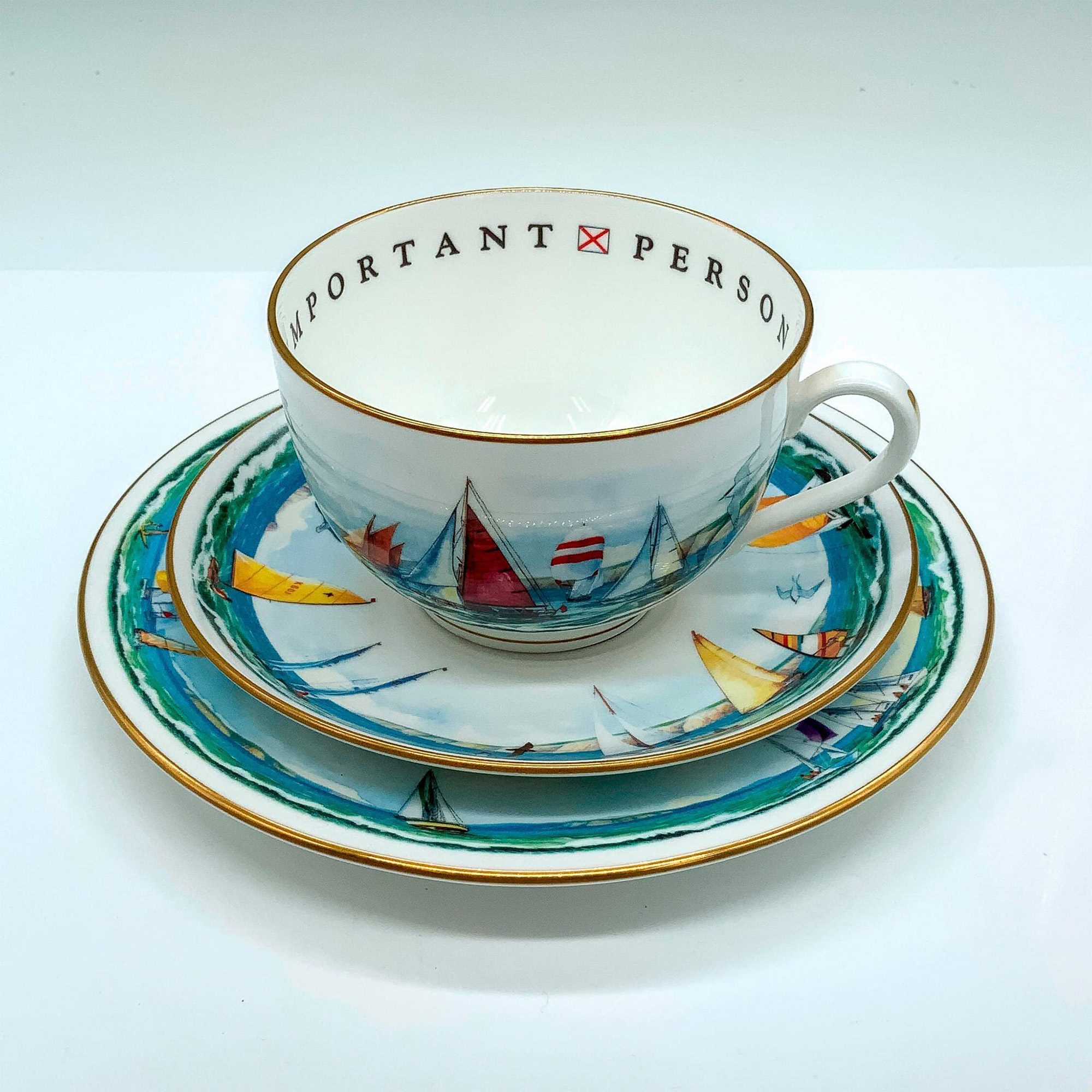 Royal Worcester Nautical Collection Coffee Cup Trio